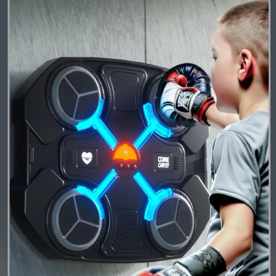 Máy Đấm Bốc Theo Nhạc, Máy Boxing Có Kết Nối Bluetooth, Đồ Chơi Vận Động Có Nhạc Vui Nhộn Cho Bé Tặng Kèm Găng Tay