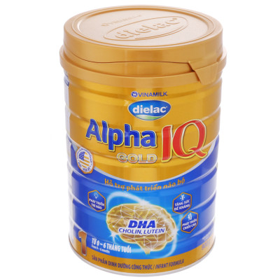 HỘP SỮA BỘT VINAMILK DIELAC ALPHA GOLD IQ 1 900G (CHO TRẺ TỪ 0 - 6 THÁNG TUỔI)