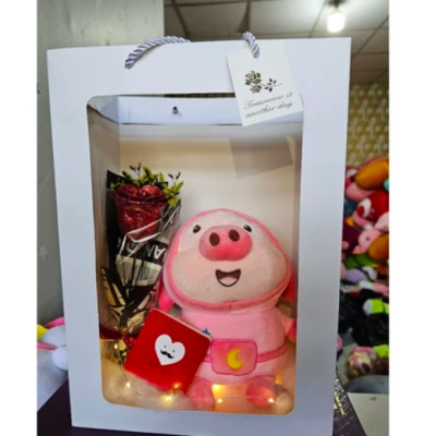 Thú nhồi bông heo cosplay phi hành gia đáng yêu - Size 20cm - Quà tặng gấu bông heo êm mịn cho bé.