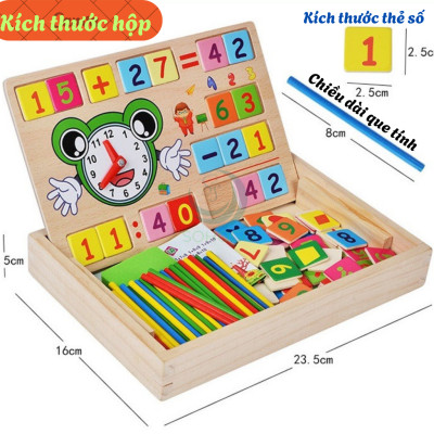 Bộ Đồ Chơi Học Toán Thông Minh Kèm Đồng Hồ Cho Bé- Hộp Đồ Chơi Gỗ Giáo Dục – Học Số, Phép Tính và Thời Gian- Bộ Lắp Ghép Số Toán Học Kèm Đồng Hồ Gỗ Cho Trẻ- Bộ Học Toán Tư Duy Montessori Cho Bé- Bộ Đồ Chơi Gỗ Toán Học & Nhận Biết Giờ Giấc