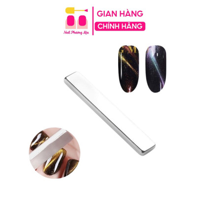 Nam Châm Hình Chữ Nhật Tạo Mắt Mèo, Dài, Lực Hút Mạnh, Màu Bạc, Tạo Hình Độc Đáo, Dễ Cầm Nắm, Làm Nail Chuyên Nghiệp