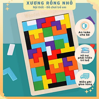 Đồ Chơi Xếp Hình Thông Minh, Đồ Chơi Xếp Gạch bằng gỗ 