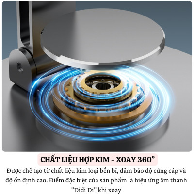 Giá đỡ điện thoại hợp kim Xoay 360° HOTCASE ALU Điều Chỉnh Độ Cao và Góc Xoay Tùy Ý cho iPhone 16 15 14 13 12 11 A55 A35 Huawei Oppo Xiaomi - Hàng nhập khẩu