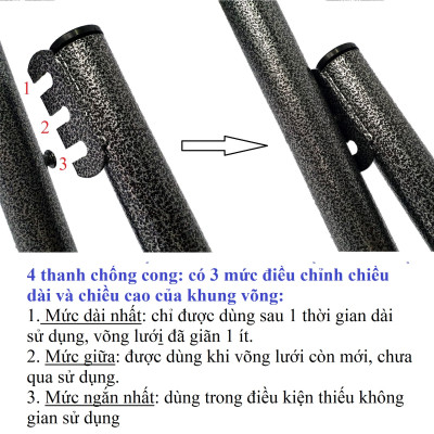 Bộ võng xếp BAN MAI: sơn tĩnh điện và lưới thép số 9 (Giao màu ngẫu nhiên)
