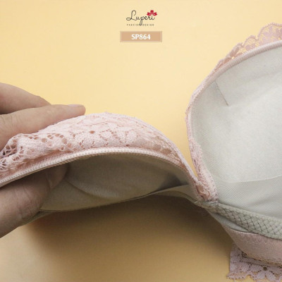 Áo Lót Nâng Ngực Nữ Không Gọng Cao Cấp LUPERI LU3AL864 Siêu Nâng Quả Đắp Ren Phù Hợp Cho Nàng Ngực Nhỏ Và Vừa