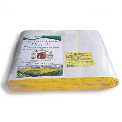 Bẫy Ruồi Bằng Keo Dính Vàng Sinh Học Israel Cuộn 10 Mét Trải Nghiệm. Hiệu Sticky Yellow Roll là Keo Dính Vàng 2 Mặt Israel (RỘNG 18CM X DÀI 10M) Nhập Khẩu Israel Sử DụngTrong Ngành Nông Nghiệp Sạch dùng Bẫy Ruồi Giấm, Ruồi Vàng, Ruồi Cái và cả các loại côn trùng khác