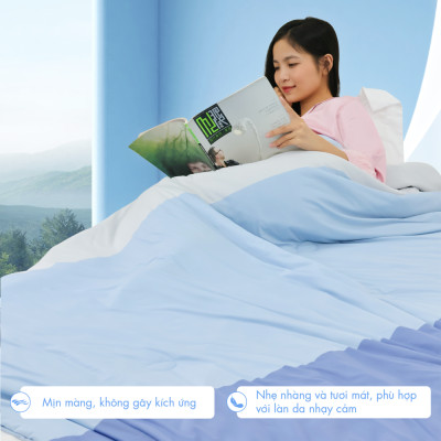 [CHĂN HÈ MÁT LẠNH] Mền lạnh I Cool Advance NIN House NM8034 160x210cm | Chăn chần bông Ice Silk lạnh như tencel, Chăn điều hoà nhiều độ