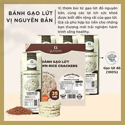 [Vị Huyền Mễ, Nguyên Bản, Yến Mạch] - Bánh Gạo Lứt Ăn Kiêng GUfoods 170g - Tập Gym, Giảm Cân, Thực Dưỡng, Eat Clean, Ăn Vặt Healthy, Không Chiên Dầu