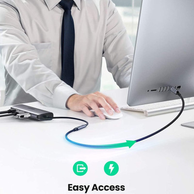 Ugreen UG80810US372TK 0.5M 3.1 gen2 4k 60hz 100w 10Gbps Cáp nối dài usb type c - HÀNG CHÍNH HÃNG