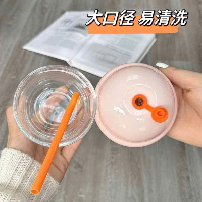 Cốc Thủy Tinh 210ml Cho Bé + Ống Hút + Sticker Tặng Kèm Tiện Dụng - HÀNG CHÍNH HÃNG MINIIN