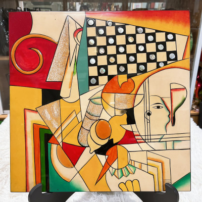 Tranh Sơn Mài - Họa Tiết PICASSO | Size 40x40 cm | Kèm Khung Sơn Mài Cao Cấp
