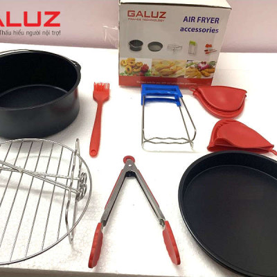 Bộ dụng cụ phụ kiện Nồi chiên không dầu Galuz gồm 7 món - Hàng chính hãng