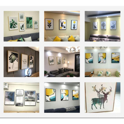 Tranh treo tường Canvas trang trí hươu 2 50x70cm ( kèm theo khung )