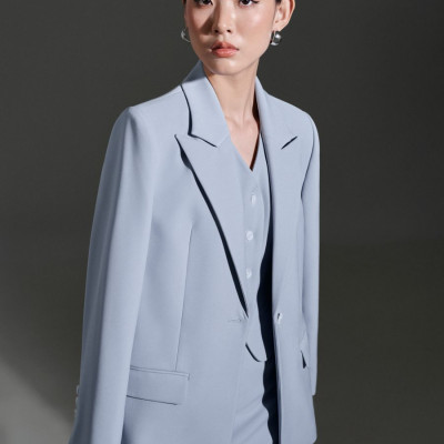 Áo Blazer dáng suông Xavia thiết kế cao cấp WHITE CHIC