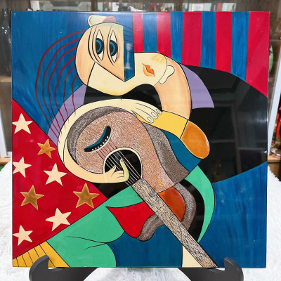 Tranh Sơn Mài - Họa Tiết PICASSO | Size 40x40 cm | Kèm Khung Sơn Mài Cao Cấp