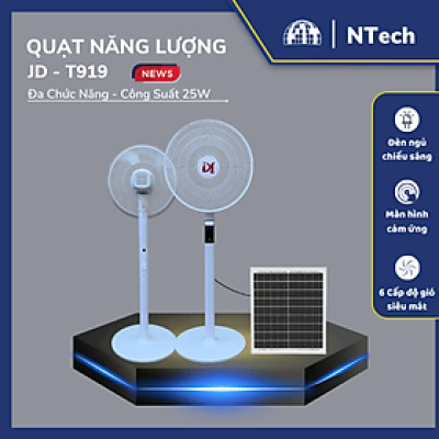 Quạt năng lượng mặt trời 12v JD-T919 hàng nhập khẩu chính hãng