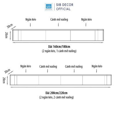 Kệ Tivi Treo Tường Bo Cong Màu Trắng Oak Dài 160/180/200/220cm Hiện Đại SIB Decor TV171
