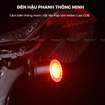 Đèn Đuôi Xe Đạp Thông Minh HJ-078 Chống Nước Cảm Biến Phanh Đi Đêm, sạc Type-C dung lượng 250mAh - Mai Lee