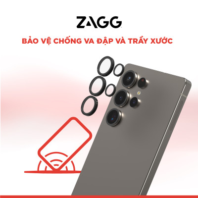 Kính Camera ZAGG Camera InvisibleShield Dành Cho Galaxy S25 Ultra  Kèm Khung Dán Chống Trầy Xước, Chống Va Đập_ Hàng Chính Hãng