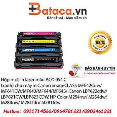 Hộp mực in laser màu xanh CRG 054C cho máy in HP Color M254nw/ M254dw/ M280nw/ M281fdn/ M281fdw (CF541A) Canon imageCLASS MF642Cdw/MF641CW/MF643/MF644/MF645/ Canon LBP622cdw/LBP621CW/LBP623CDW- hàng nhập khẩu