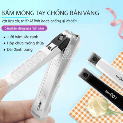Bấm móng tay đầu thẳng KAI Nhật Bản màu đen KE0123