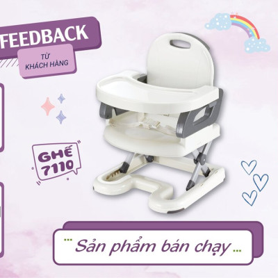 Ghế ăn dặm cho bé gấp gọn và nâng hạ độ cao Mastela 7110 - 7112 - Ghế tập ăn dặm đạt chuẩn ASTM Mỹ BPA Free