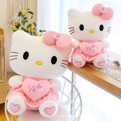 Gấu bông mèo Kitty ôm tim hàng nhập khẩu cao cấp