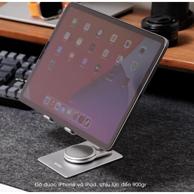 Giá đỡ WIWU Stand Rotation ZM107 cho IPad Pro 11 inch , Máy tính bảng , điện thoại .Hợp kim nhôm xoay 360 độ gập nhỏ gọn - Hàng chính hãng
