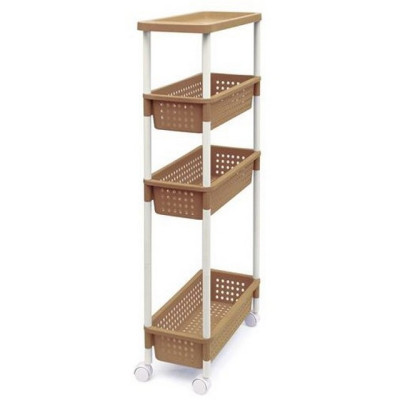 	 Kệ Di Động Đa Năng Bằng Nhựa Cao Cấp Có Bánh Xe Tokyo Inochi Nhật Bản (480 x 210 x 1000 mm) - Giao Màu Ngẫu Nhiên