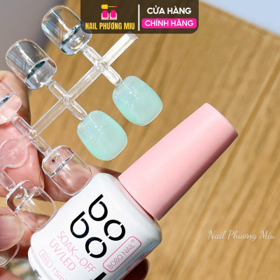 Sơn Thạch Lẻ Bobo Màu Xanh 9, Rượu Vang 28, Sơn Trơn Nước Gạo 13, Nâu Tây 20, Trắng Sữa Bóng Mướt Làm Nail, Màu Chuẩn Chai 15ml Đậm Đặc Bám Móng