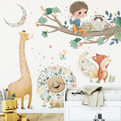Sticker Giấy Dán Tường Decal Dán tường Tranh Dán Tường Trang Trí Tường Mẫu Vườn Thú Của Bé ZDB-2177