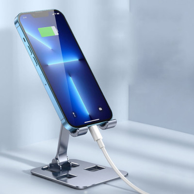 Giá kệ đỡ dành cho điện thoại máy tính bảng hợp kim nhôm siêu mỏng nhẹ gấp gọn điều chỉnh nhiều nấc độ cao K3 - Hàng chính hãng