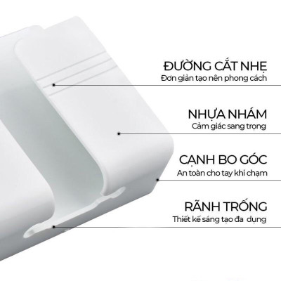 Combo 5 Kệ Dán Tường Để Điện Thoại, Ống Cắm Điều Khiển Remote Xẻ Rãnh Siêu Tiện Lợi - Khay Đựng Đồ, Bút Viết Đa Năng Giao Màu Ngẫu Nhiên