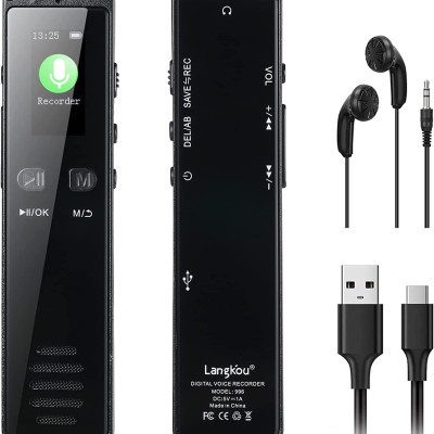 SOAIY Máy Ghi Âm Chuyên Nghiệp Dung Lượng Pin 350mAh Có Loa Ngoài, Kết Nối Bluetooth GA996 Bộ Nhớ Trong 32GB - Hàng Nhập Khẩu