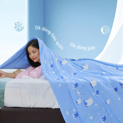 [CHĂN HÈ MÁT LẠNH] Mền lạnh I Cool Advance NIN House NM8027 | Chăn mền Ice silk cao cấp