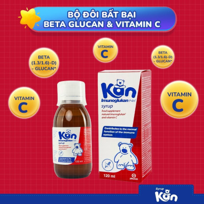 [Mua 2 Tặng 1 Kem] Siro Kan ImunoGlukan hỗ trợ miễn dịch nâng cao sức đề kháng cho bé - chai 120ml