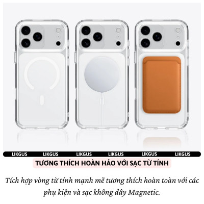 Ốp lưng nhám từ tính chống sốc MatteMag Pro bảo vệ camera cho iPhone 17 Pro Max / 17 Pro hiệu Likgus Huan Camshield Magnetic -Viền TPU chống sốc đệm khí, Lưng PC nhám chống vân tay, Magnetic N52 thế hệ mới - Hàng nhập khẩu