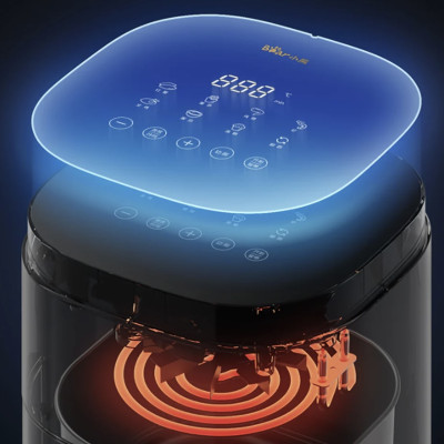 Nồi Chiên Không Dầu Bear QZG-F15E3 Cách Nhiệt Giảm Độ Ồn, Nhiệt Độ Từ 80-200 Độ C Dung Tích 5 Lít Công Suất 1500 W - Hàng Chính Hãng