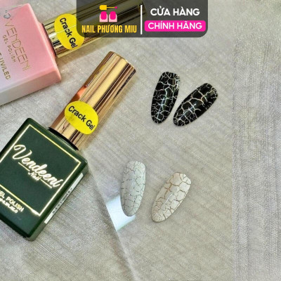 Sơn Nứt Đen Trắng Vedeeni 15ml Cao Cấp Đậm Mướt, Sơn Tạo Nứt Tự Nhiên Dễ Kéo, Không Bị Gợn Chuyên Dùng Làm Nail Women Nữ