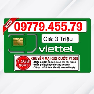Sim Viettel số đẹp - Hàng chính hãng - 09779.455.79