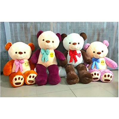 Thú nhồi bông teddy đeo nơ mặt cười đáng yêu - Size từ 85 đến 1m1 - Quà tặng gấu bông teddy êm mịn cho bé.