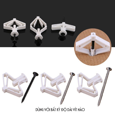 COMBO 10 BỘ TẮC KE BƯỚM, VÍT NỞ BƯỚM DẠNG MỎ NEO,  BẮT VÍT TƯỜNG, THẠCH CAO, GỖ,CHO MỌI LOẠI VẬT LIỆU, SIÊU GIỮ CHẮC.