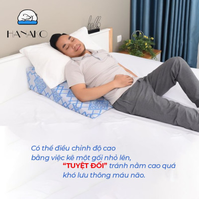 GỐI CHỐNG TRÀO NGƯỢC DẠ DÀY NGƯỜI LỚN HANAKO, GIẢM HẲN HO, NGỨA HỌNG, SẠCH PHỔI, CHỐNG PHÙ MẶT - 18cm - HÀNG THƯƠNG HIỆU