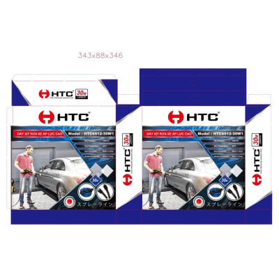 [Freeship]Dây xịt rửa xe HIỆU HTC LOẠI 10M,HTC6512-10W1 từ nhựa PVC áp lực cao 480 bar( 7000PSI),ĐK 6.5*12mm,