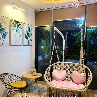 Xích đu đôi home decore sợi cotton