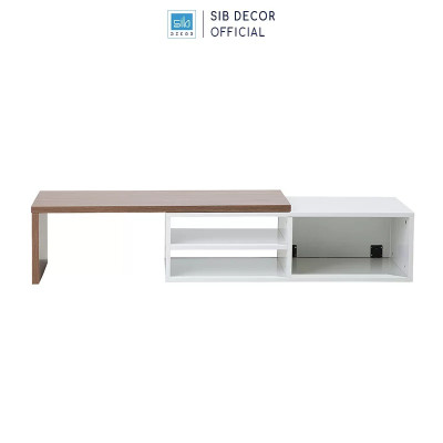 Kệ Tivi Để Sàn Đa Năng SIB Decor Màu Trắng Phối Walnut TV87