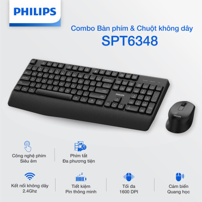 Combo Bàn phím và Chuột không dây Philips SPT6348 - Hàng chính hãng