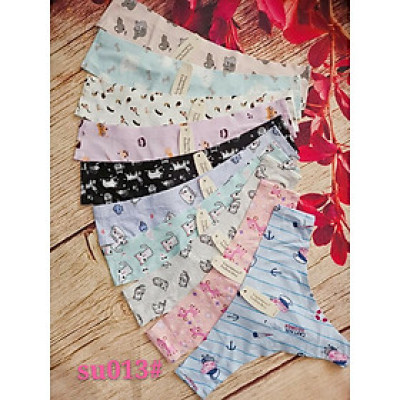 QUẦN LÓT SU LỌT KHE HOẠ TIẾT CUTE - 10 QUẦN CHÍP SU THUN LẠNH DỄ THƯƠNG 013