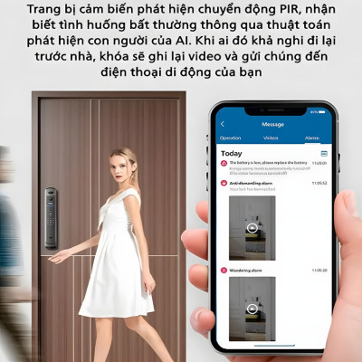 Bộ khóa cửa thông minh khuôn mặt 3D Face, vân tay, thẻ từ, mật khẩu và chìa cơ. Thương hiệu Hà Lan cao cấp Philips DDL709-7HWS. Hàng chính hãng