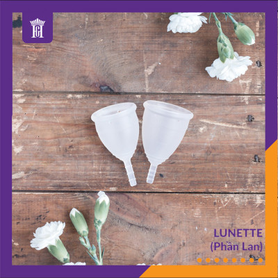 Cốc Nguyệt San Lunette Trong Suốt - Vật Liệu 100% Silicon Y Tế Đạt Chứng Nhận FDA - Nguyên Tem Niêm Phong - Sản Xuất Tại Phần Lan - Hàng Chính Hãng - Lunette Menstrual Cup Clear